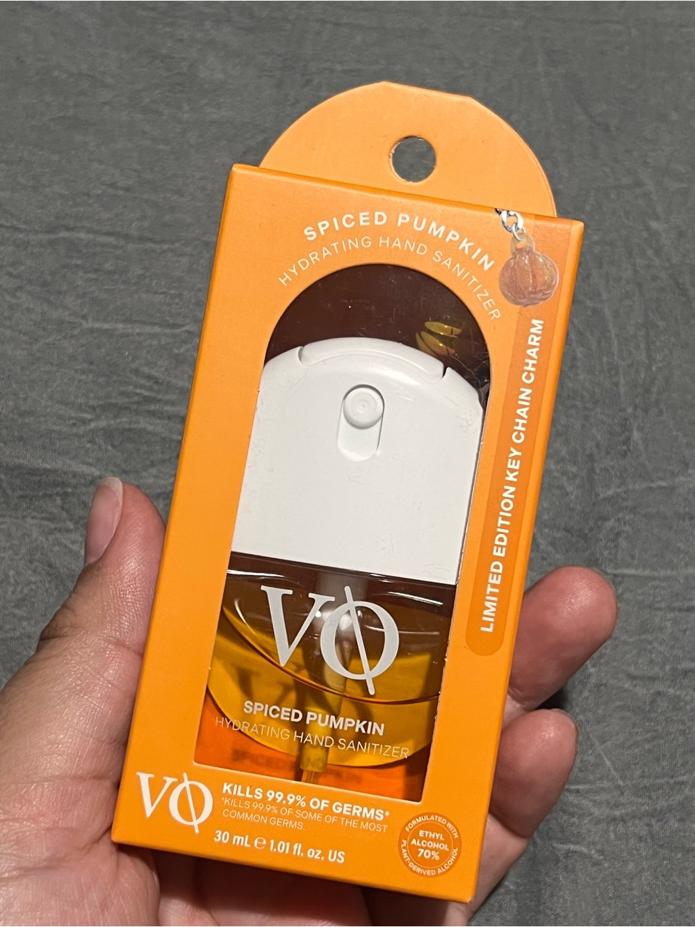 VO Spiced Pumpkin Hydrating Hand Sanitizer Keychain Charm